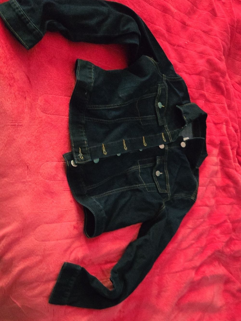 J. Crew Dark Blue Denim Jacket with Contrast Stitching